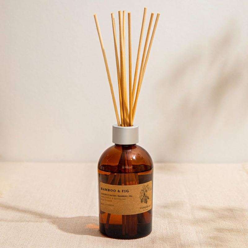 Reed Diffuser in Amber Jar Bamboo and Fig Scent
