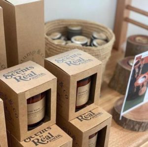 Stump and co candles branded packing boxes